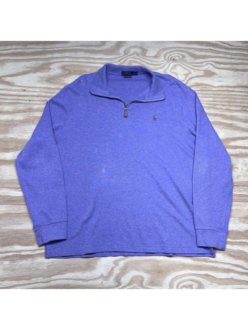 Vintage Polo By Ralph Lauren Essential Quarter Zip Long Sleeve Pullover Sz XL